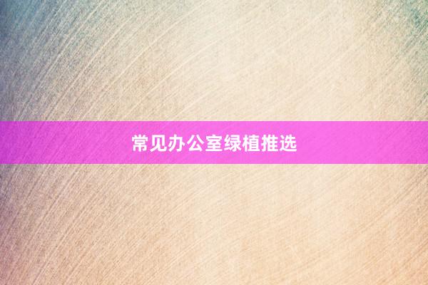 常见办公室绿植推选